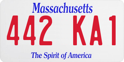 MA license plate 442KA1