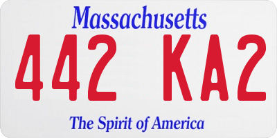 MA license plate 442KA2