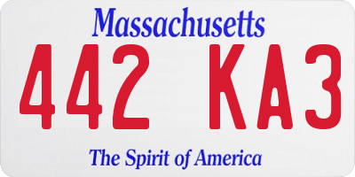 MA license plate 442KA3