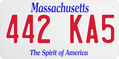 MA license plate 442KA5