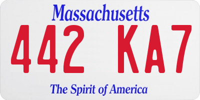 MA license plate 442KA7