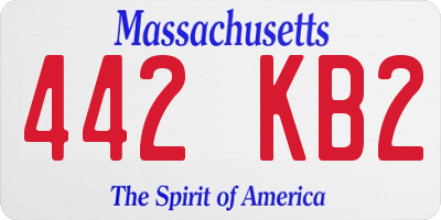 MA license plate 442KB2