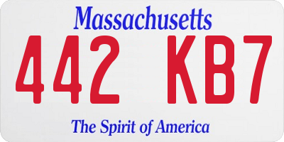 MA license plate 442KB7
