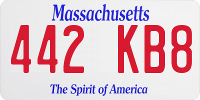 MA license plate 442KB8