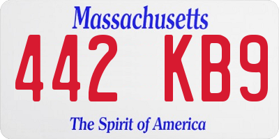 MA license plate 442KB9