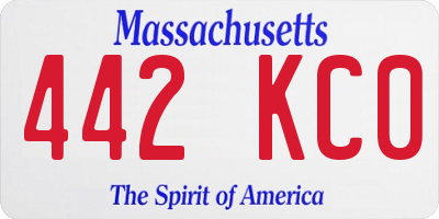 MA license plate 442KC0