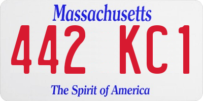 MA license plate 442KC1