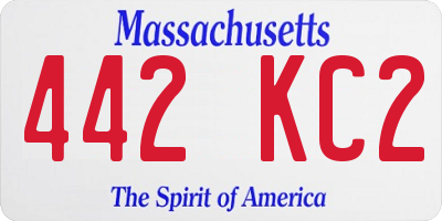 MA license plate 442KC2