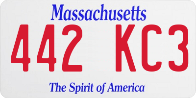MA license plate 442KC3