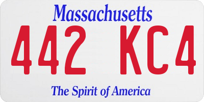 MA license plate 442KC4