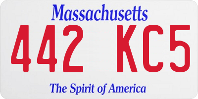 MA license plate 442KC5