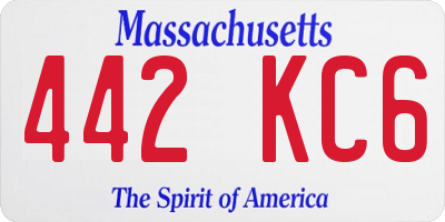 MA license plate 442KC6