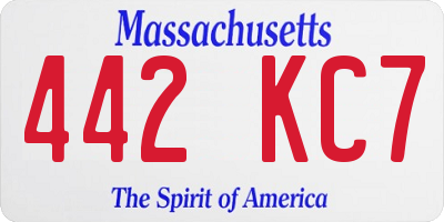 MA license plate 442KC7