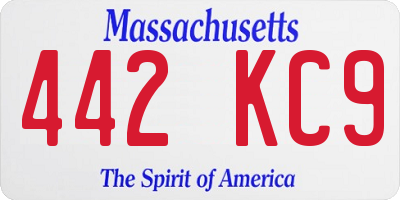 MA license plate 442KC9