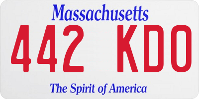 MA license plate 442KD0