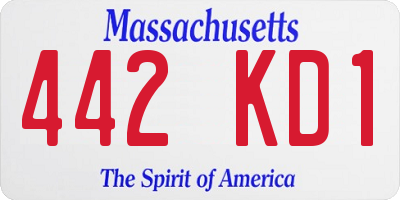 MA license plate 442KD1