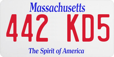 MA license plate 442KD5