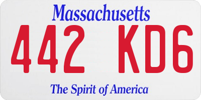 MA license plate 442KD6