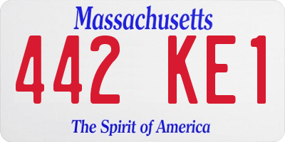 MA license plate 442KE1