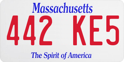 MA license plate 442KE5