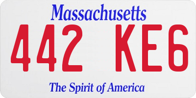 MA license plate 442KE6