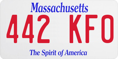 MA license plate 442KF0