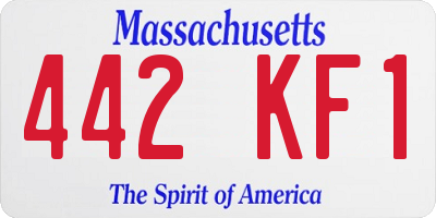 MA license plate 442KF1