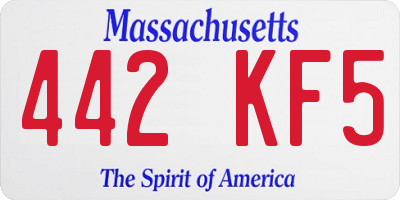 MA license plate 442KF5