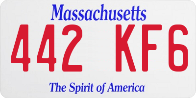 MA license plate 442KF6