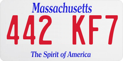 MA license plate 442KF7