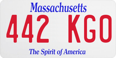 MA license plate 442KG0