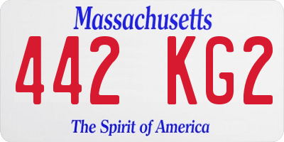 MA license plate 442KG2