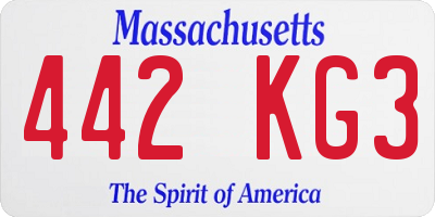MA license plate 442KG3