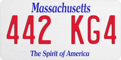 MA license plate 442KG4