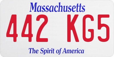 MA license plate 442KG5