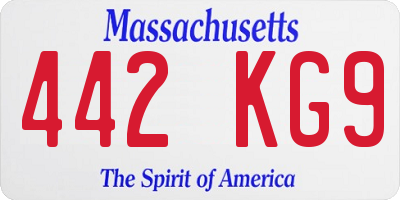 MA license plate 442KG9