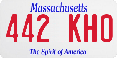 MA license plate 442KH0