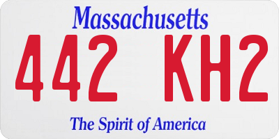 MA license plate 442KH2