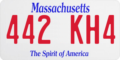 MA license plate 442KH4