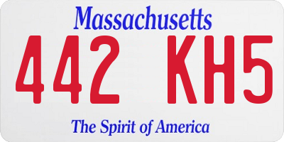 MA license plate 442KH5