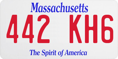 MA license plate 442KH6