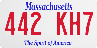 MA license plate 442KH7