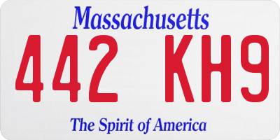 MA license plate 442KH9