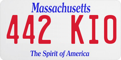 MA license plate 442KI0