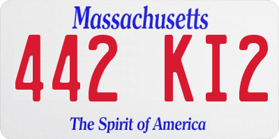 MA license plate 442KI2