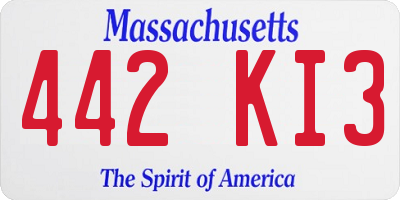 MA license plate 442KI3
