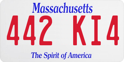 MA license plate 442KI4