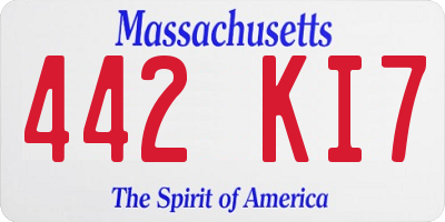 MA license plate 442KI7