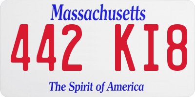 MA license plate 442KI8