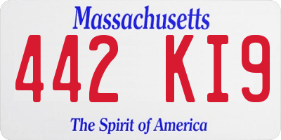 MA license plate 442KI9